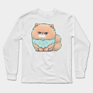 Elegant Persian Cat Sticker for Cat Lovers Long Sleeve T-Shirt